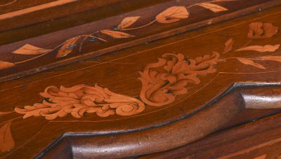 Early 19th Century Dutch Marquetry Inlaid Mahogany Bookcase on Chest - Image 6