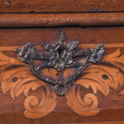 Early 19th Century Dutch Marquetry Inlaid Mahogany Bookcase on Chest - Image 8