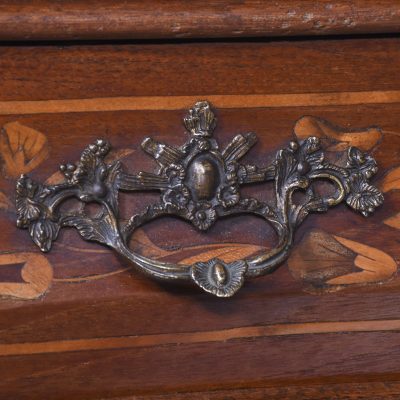 Early 19th Century Dutch Marquetry Inlaid Mahogany Bookcase on Chest - Image 9