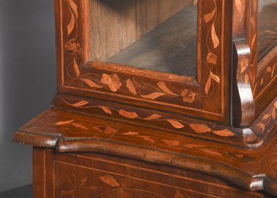 Early 19th Century Dutch Marquetry Inlaid Mahogany Bookcase on Chest - Image 14