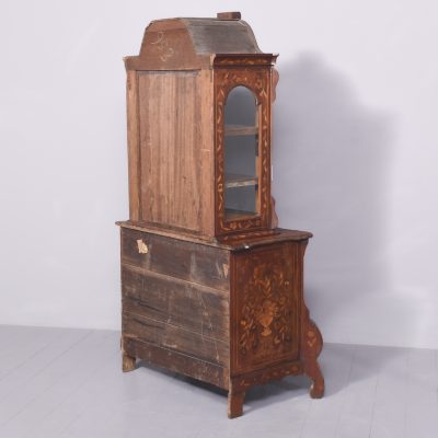 Early 19th Century Dutch Marquetry Inlaid Mahogany Bookcase on Chest - Image 17