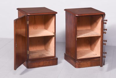 Pair of Mid-Victorian Neat-Sized Figured Mahogany Bedside Lockers - Image 6