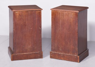 Pair of Mid-Victorian Neat-Sized Figured Mahogany Bedside Lockers - Image 8