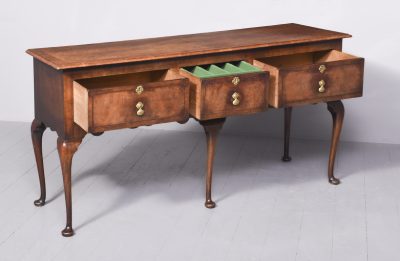 Early Georgian Style Inlaid Figured Walnut Dresser Base - Image 9