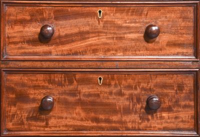 Superb Pair of Mid-Victorian Small Mahogany Chests/Lockers in Flame Spanish Mahogany - Image 2