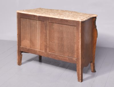 French Serpentine-Front Marble-Top Kingwood and Walnut Commode - Image 12