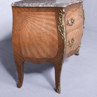 French Marble Top Serpentine Front Rococo Style Commode - Image 9