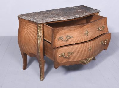 French Marble Top Serpentine Front Rococo Style Commode - Image 10