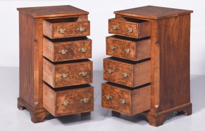 Pair of Mid-Victorian Inlaid Burr Walnut Small Chests/Lockers with Chamfered Corners - Image 6