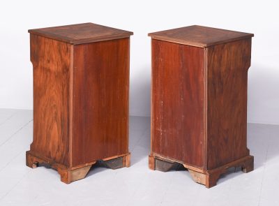 Pair of Mid-Victorian Inlaid Burr Walnut Small Chests/Lockers with Chamfered Corners - Image 8