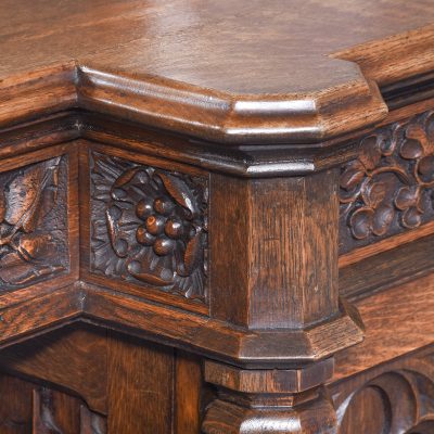 Carved Oak Pedestal Sideboard in the Style of EW Pugin - Image 9