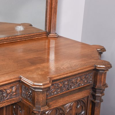 Carved Oak Pedestal Sideboard in the Style of EW Pugin - Image 12