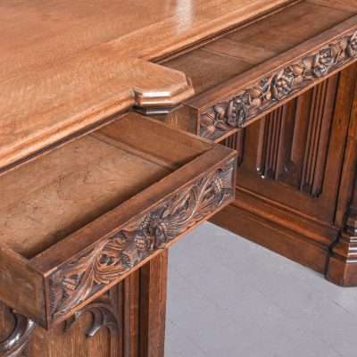 Carved Oak Pedestal Sideboard in the Style of EW Pugin - Image 15