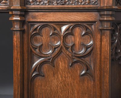 Carved Oak Pedestal Sideboard in the Style of EW Pugin - Image 16