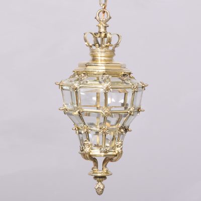 Neat Pair of Hexagonal & Faceted Ormolu Lanterns - Image 7