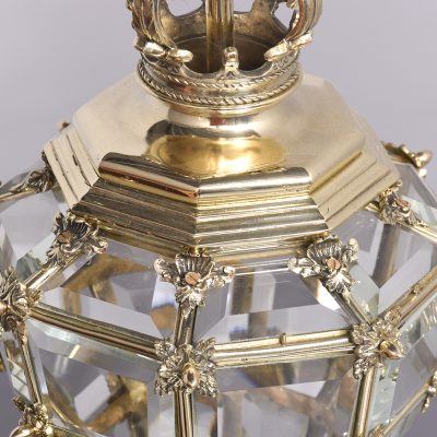 Neat Pair of Hexagonal & Faceted Ormolu Lanterns - Image 8