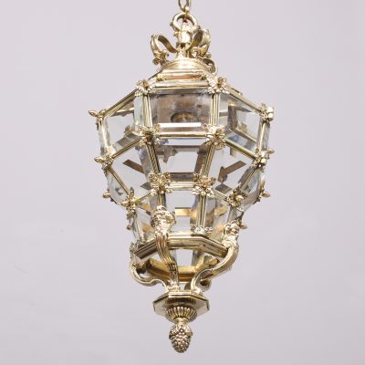 Neat Pair of Hexagonal & Faceted Ormolu Lanterns - Image 9