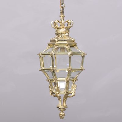 Large Pair of Hexagonal & Faceted Ormolu Lanterns - Image 2