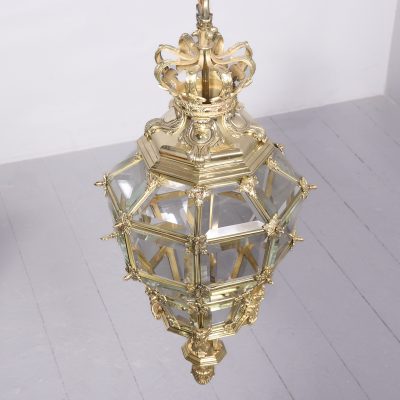 Large Pair of Hexagonal & Faceted Ormolu Lanterns - Image 8