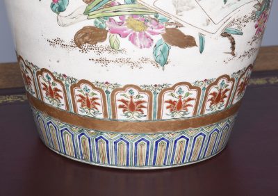 Tall Japanese 19th Century Hand-Painted Satsuma Vase Converted to Lamp - Image 5