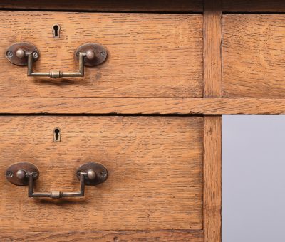 Late Victorian Oak Kneehole Writing Desk - Image 6