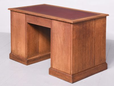 Late Victorian Oak Kneehole Writing Desk - Image 8