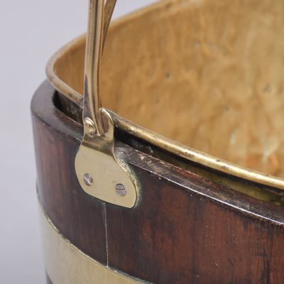 Quality Mahogany and Brass Navette Bucket - Image 2