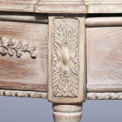 Pair Of Louis XV Style Painted, Carved Hardwood Demi-Lune Tables - Image 5