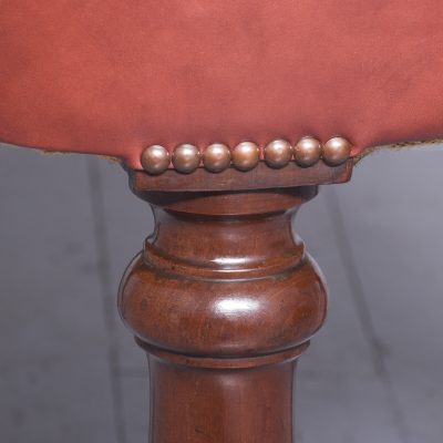 Victorian Mahogany Leather Upholstered Cock-Fighting or Office Chair - Image 2