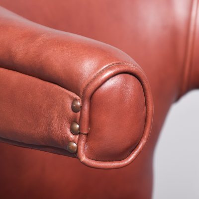 Victorian Mahogany Leather Upholstered Cock-Fighting or Office Chair - Image 4