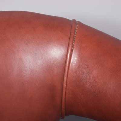 Victorian Mahogany Leather Upholstered Cock-Fighting or Office Chair - Image 5