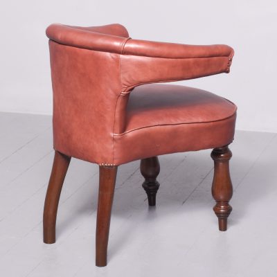 Victorian Mahogany Leather Upholstered Cock-Fighting or Office Chair - Image 7