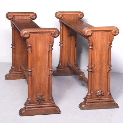 Pair of Scottish Pitch Pine Gothic Narrow Side Tables - Image 10