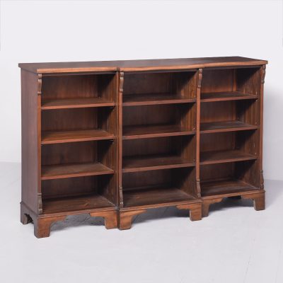 Neat-Sized, Three Section Mahogany Breakfront Bookcase with Adjustable Shelves - Image 2