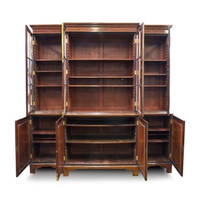 George III Four Door Break Front Cabinet Bookcase - Image 11