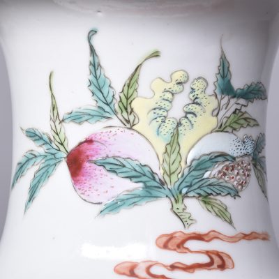 Chinese Famille Rose Baluster-Shaped Hand-Painted Porcelain Vase - Image 2