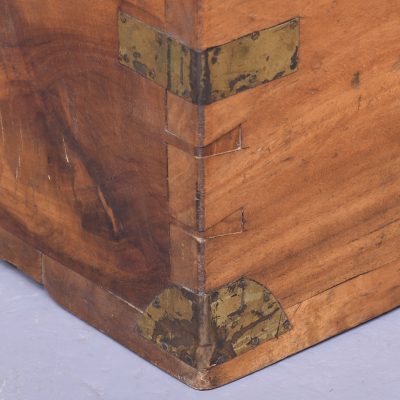 Victorian Solid Camphor Wood Military Officer’s Brass-Bound Campaign Trunk - Image 3