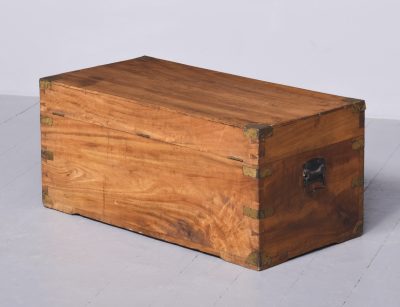 Victorian Solid Camphor Wood Military Officer’s Brass-Bound Campaign Trunk - Image 8