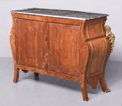 Late 1900s Vintage Marble Top French Walnut and Satin Birch Commode - Image 13