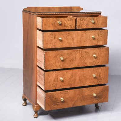 Scottish Burr Walnut Chest of Drawers - Image 7