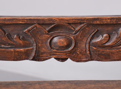 Victorian Jacobean Style Carved Oak Box Settle or Hall Bench - Image 4