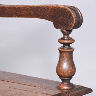 Victorian Jacobean Style Carved Oak Box Settle or Hall Bench - Image 7