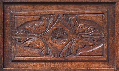 Victorian Jacobean Style Carved Oak Box Settle or Hall Bench - Image 9