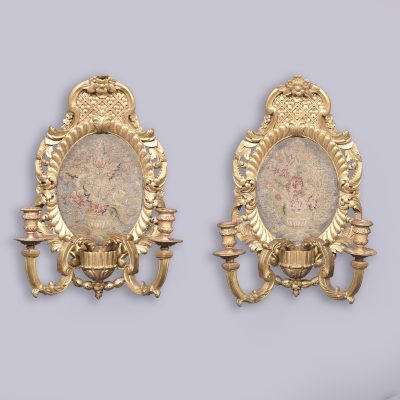 Exhibition Quality Pair of Baroque Style Wall Sconces - Image 10