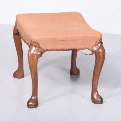 Stylish Whytock and Reid Mahogany Stool with Saddle Shaped Upholstered Seat - Image 6