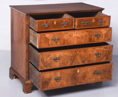 George II Figured Walnut Chest Of Drawers - Image 8