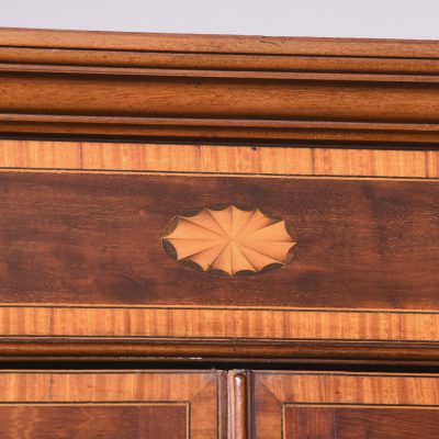 Outstanding Quality Edwardian Sheraton-Style Inlaid Mahogany Cabinet Bookcase, Possibly Maple And Co - Image 3