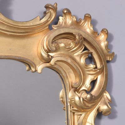 Mid Victorian Carved Giltwood Overmantel Mirror with Original Water Gilding - Image 3