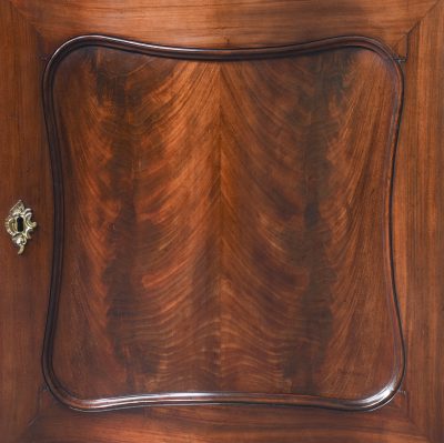 Neat-Sized Quality Biedermeier Mahogany Shaped-Front Cabinet - Image 4