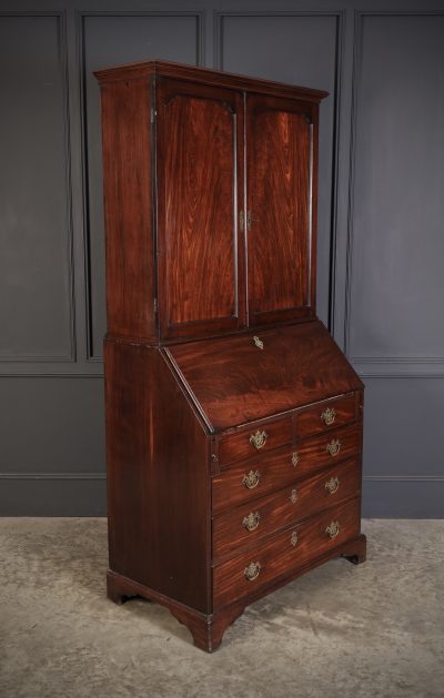 Georgian Mahogany Bureau Bookcase - Image 13